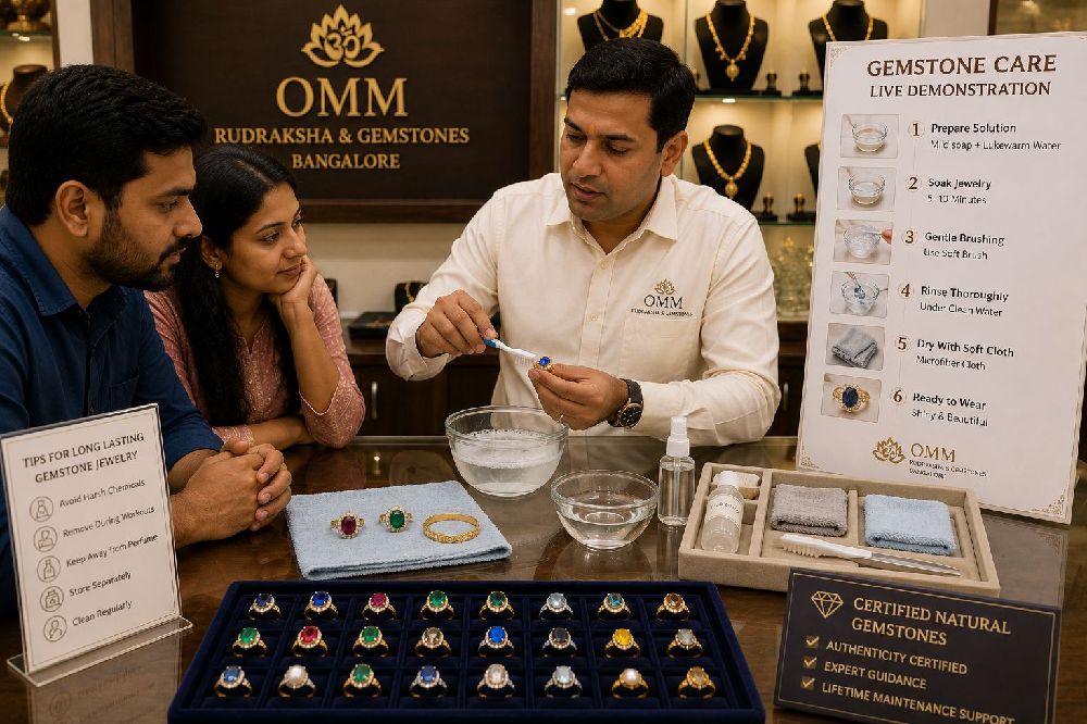Gemstone cleaning demonstration in Bangalore