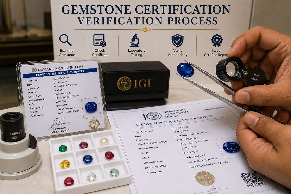 Gemstone certification verification process