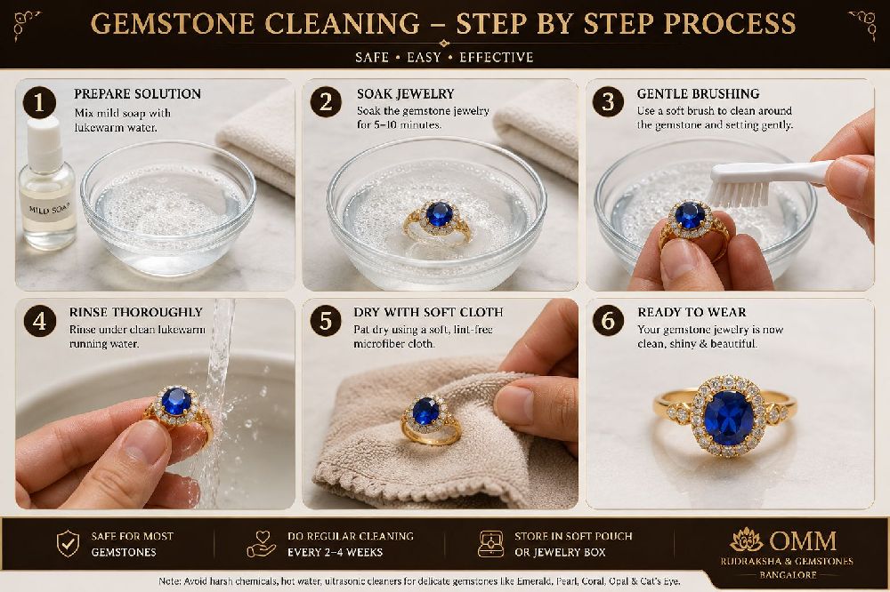 Step by step gemstone cleaning process