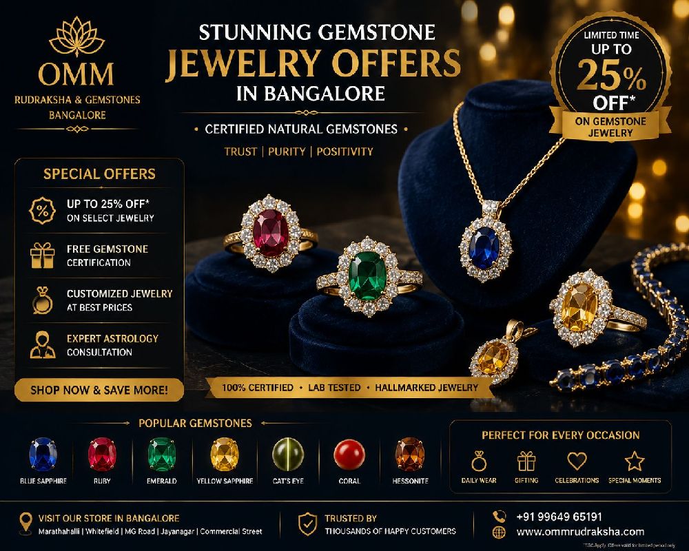 Gemstone jewelry promotional offers in Bangalore