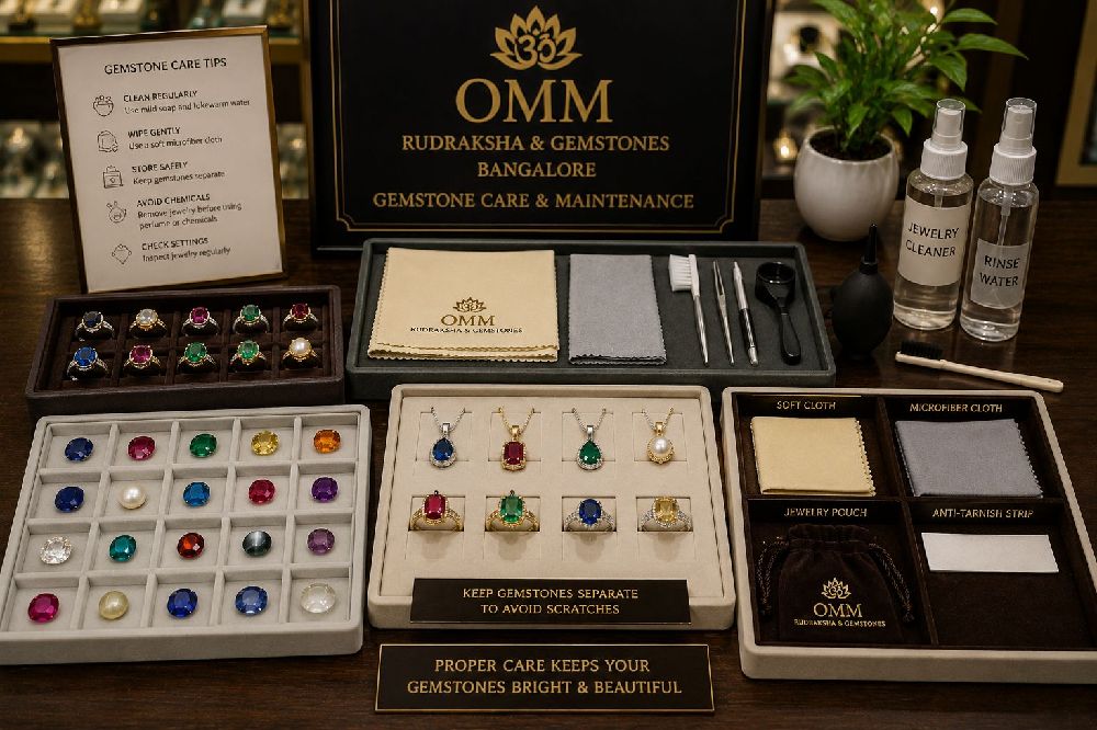 Gemstone maintenance and jewelry care trays