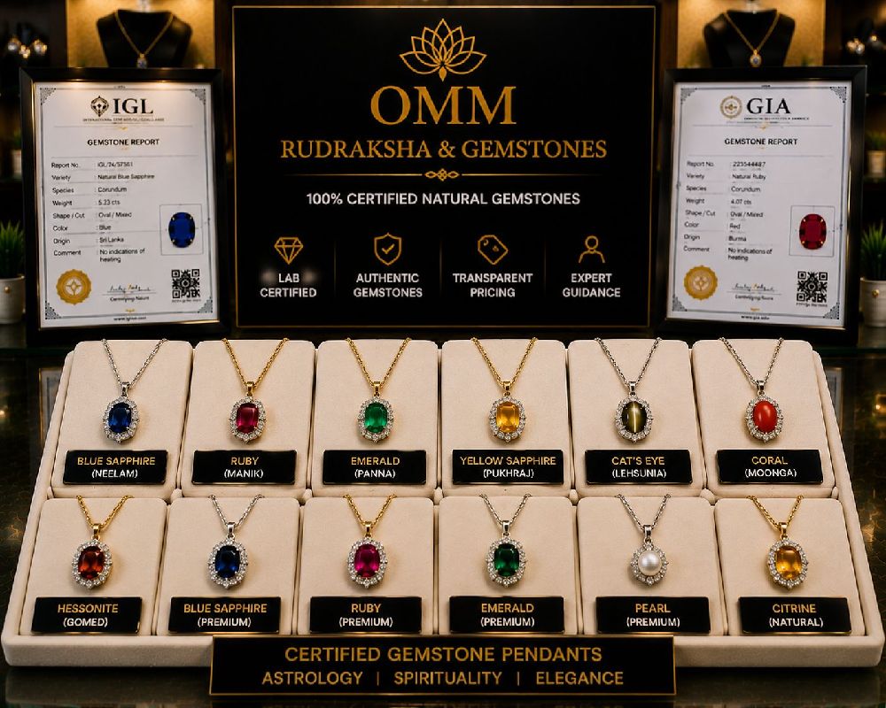 Certified gemstone pendants and necklaces