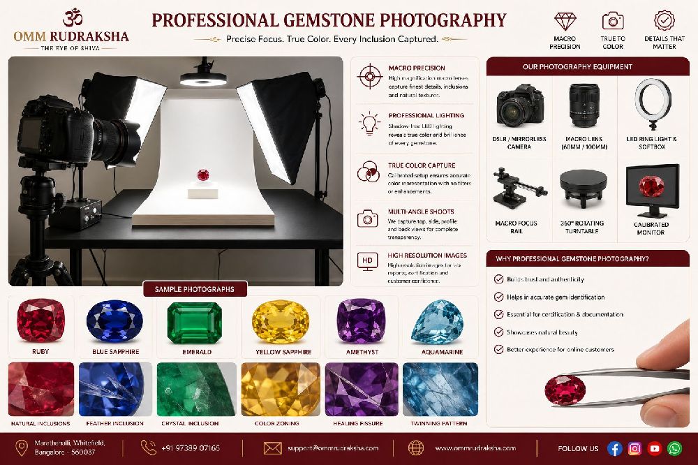 Gemstone photography setup in Bangalore