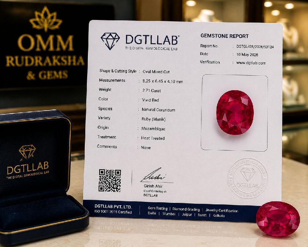 Ruby gemstone with lab certification