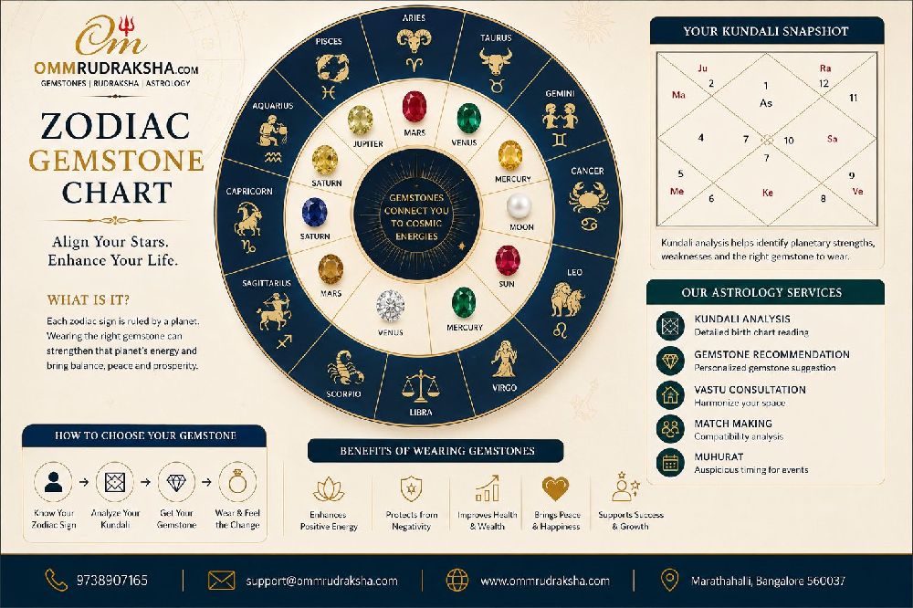 Zodiac gemstone chart and astrology guidance