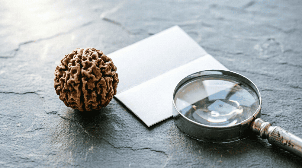 Natural Rudraksha bead shown for product-detail comparison